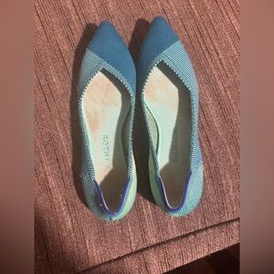 Rothy's The Point Calypso Aquamarine blue and green knit